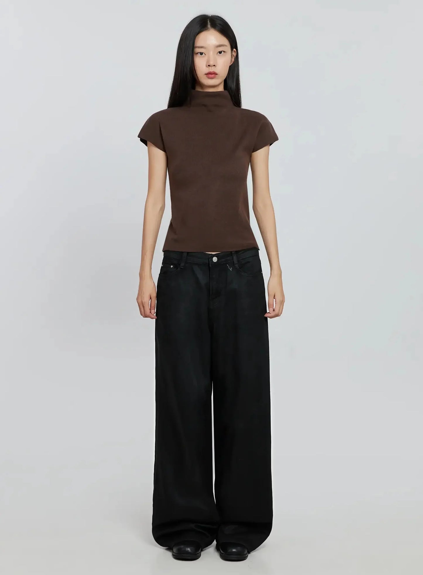 Chic High Neck Knit Top IO530