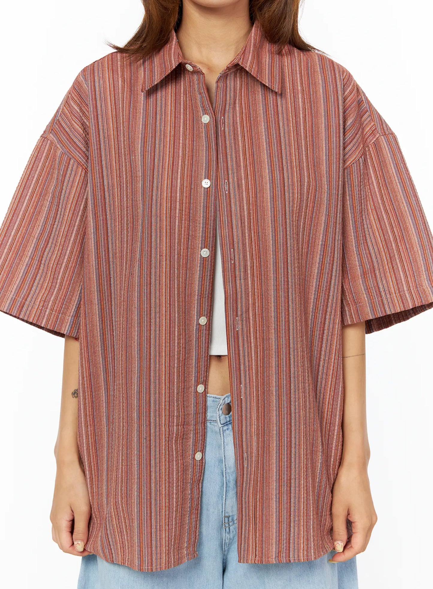 Bohemian Striped Over-Sized Shirt CU518