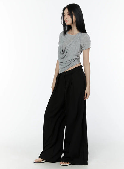 Basic Wide-Leg Slacks IU503