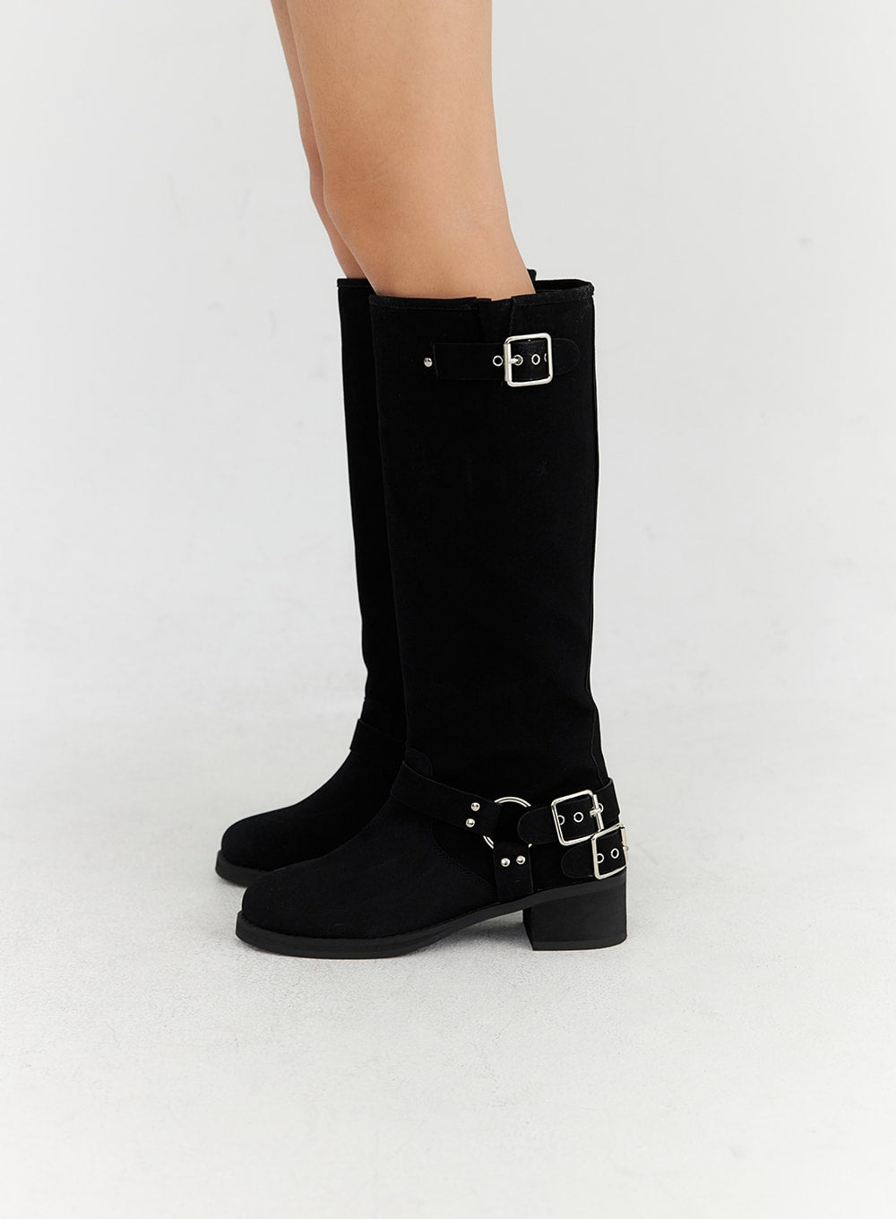 Buckle Faux Leather Boots CN315