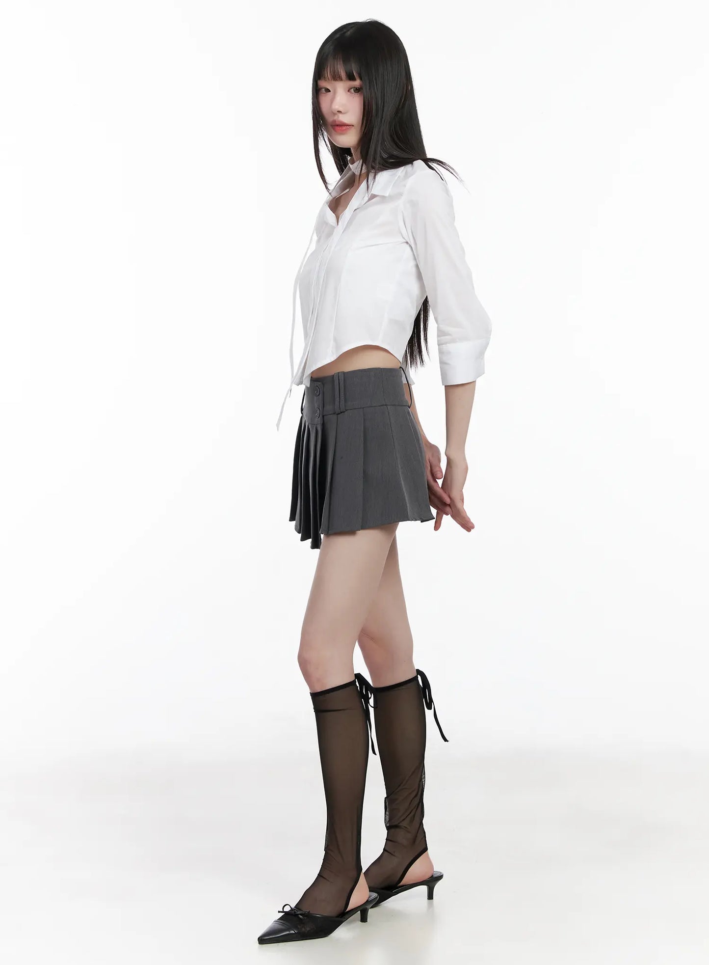 Chic Cropped Blouse & Scarf Set CM525