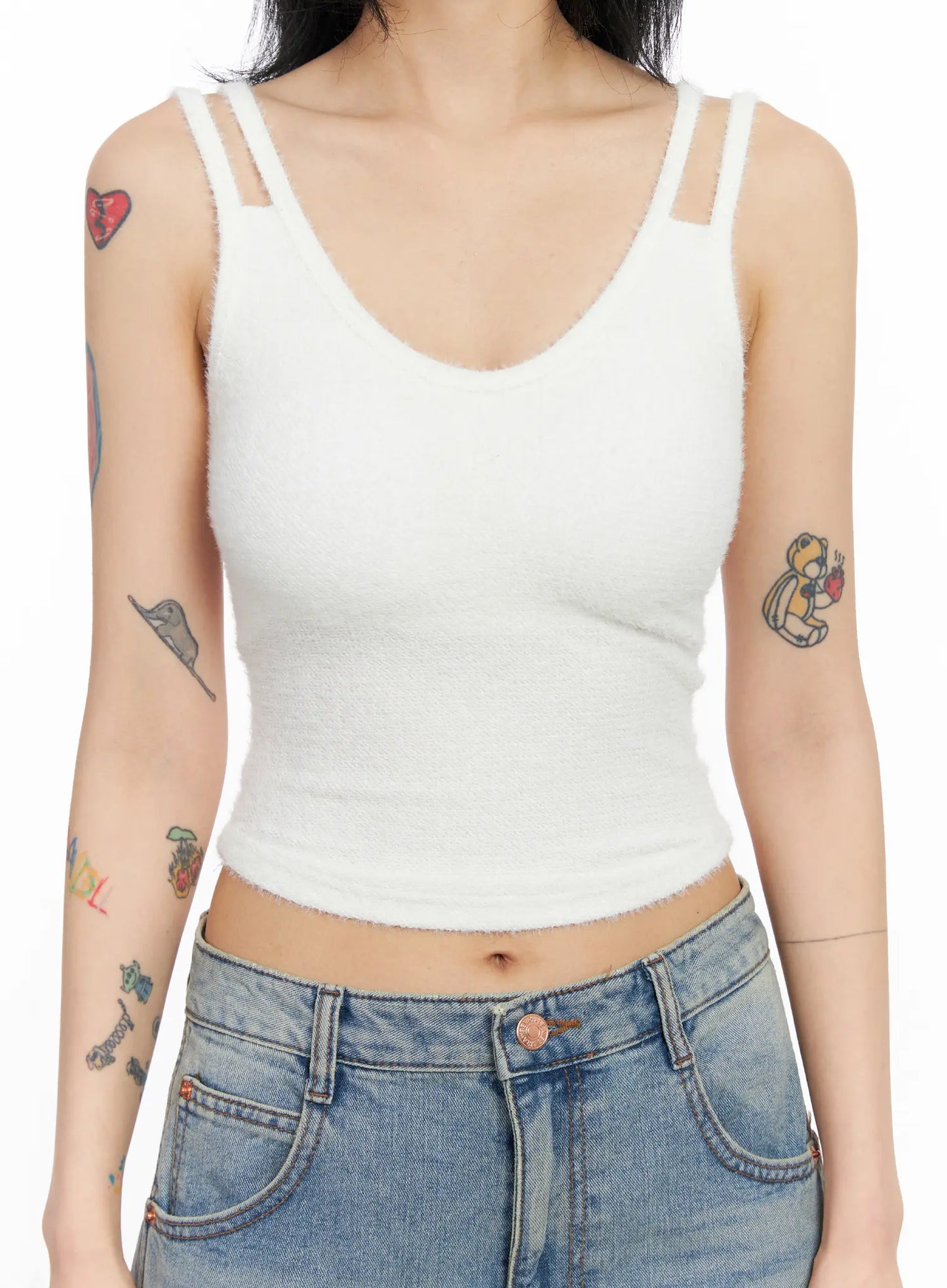 Angora-Blend Sleeveless Top CJ523