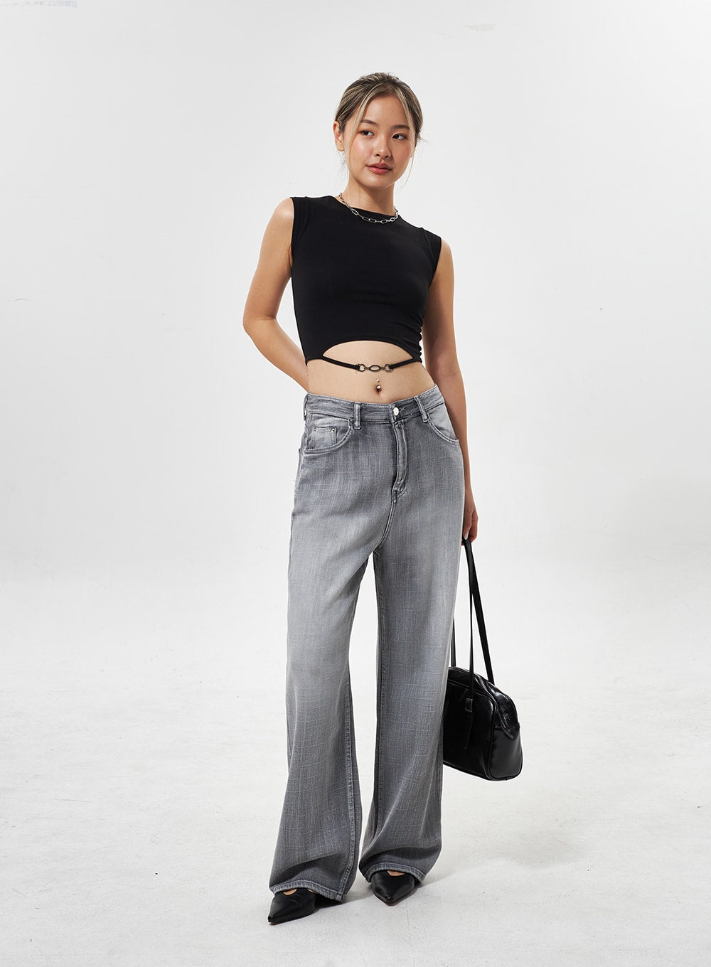 Chain Detail Cropped Top CY330