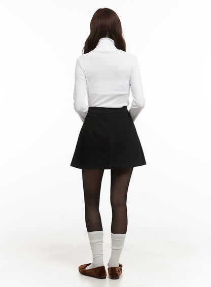 Classic Solid Cotton Turtleneck Top OD403