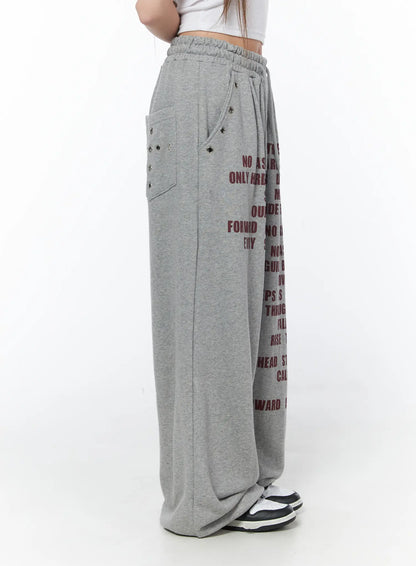 Casual Printed Wide Leg Sweatpants CY529