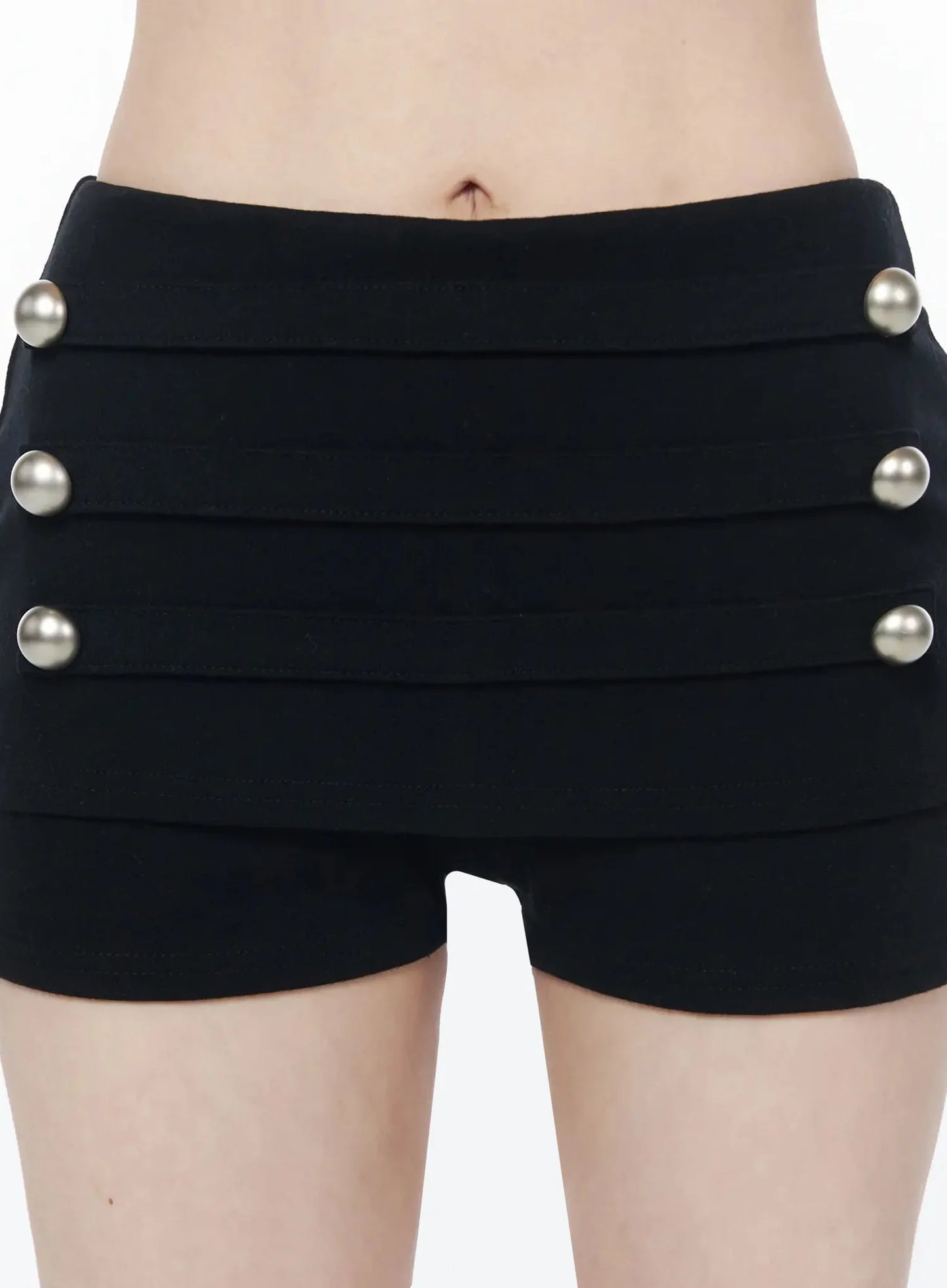 Button Accent Mini Shorts IU512