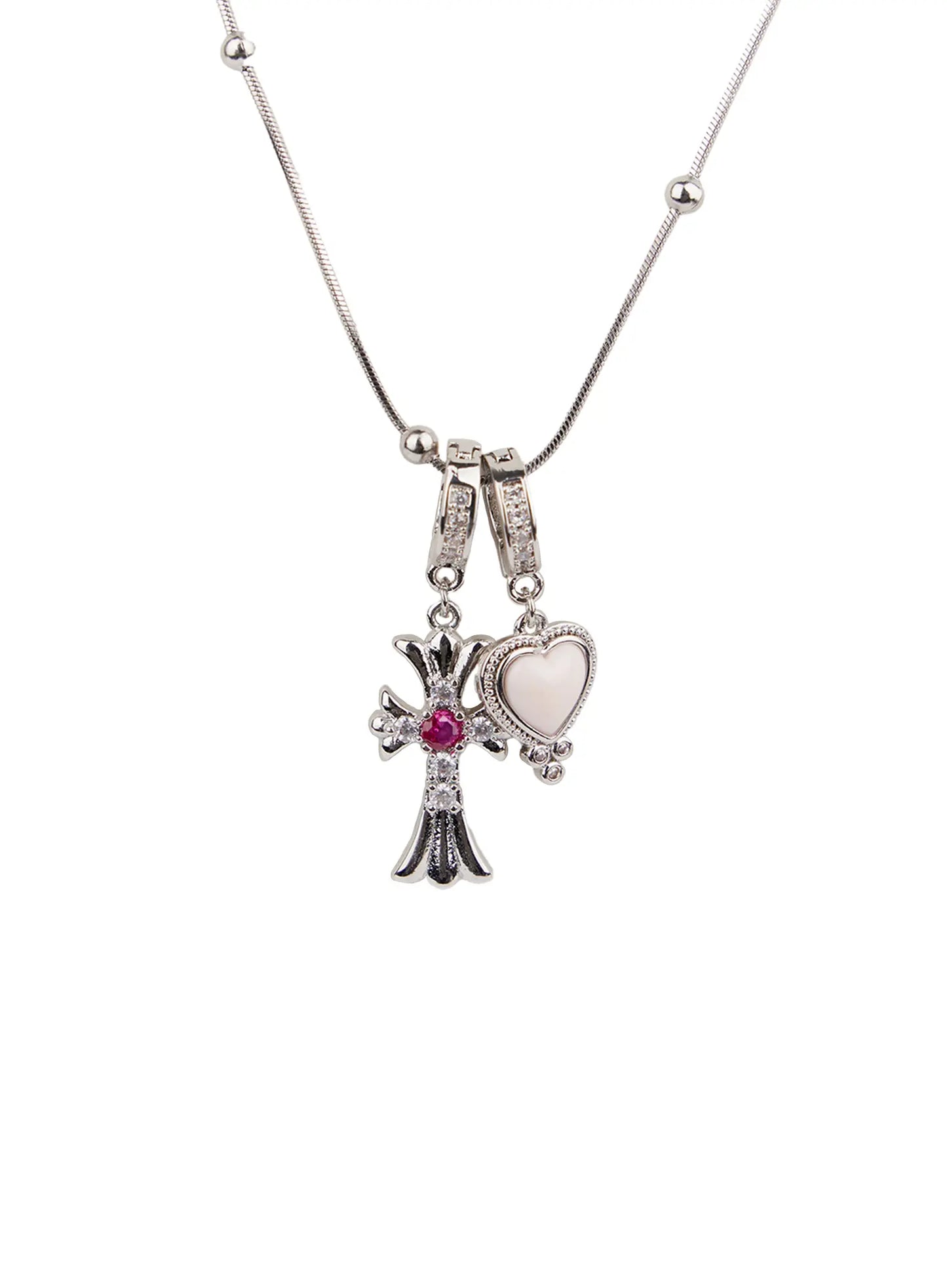 Chic Heart and Cross Necklace CM505