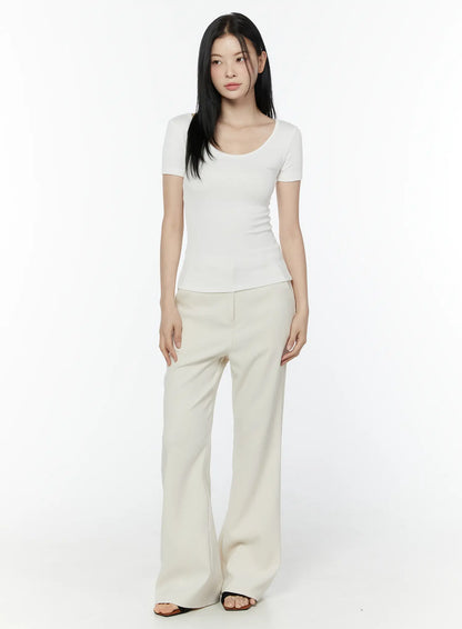 Basic Slim Fit Round Neck Tee IU503