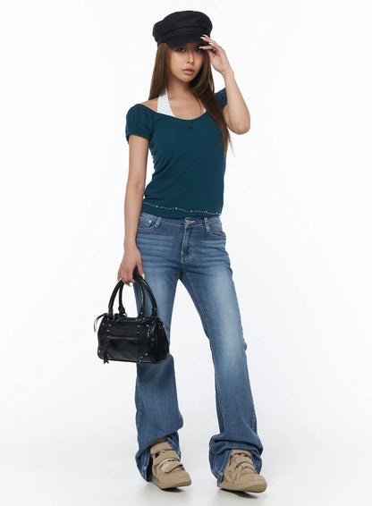 Alva Hip-Pad Low Rise Bootcut Jeans CU501