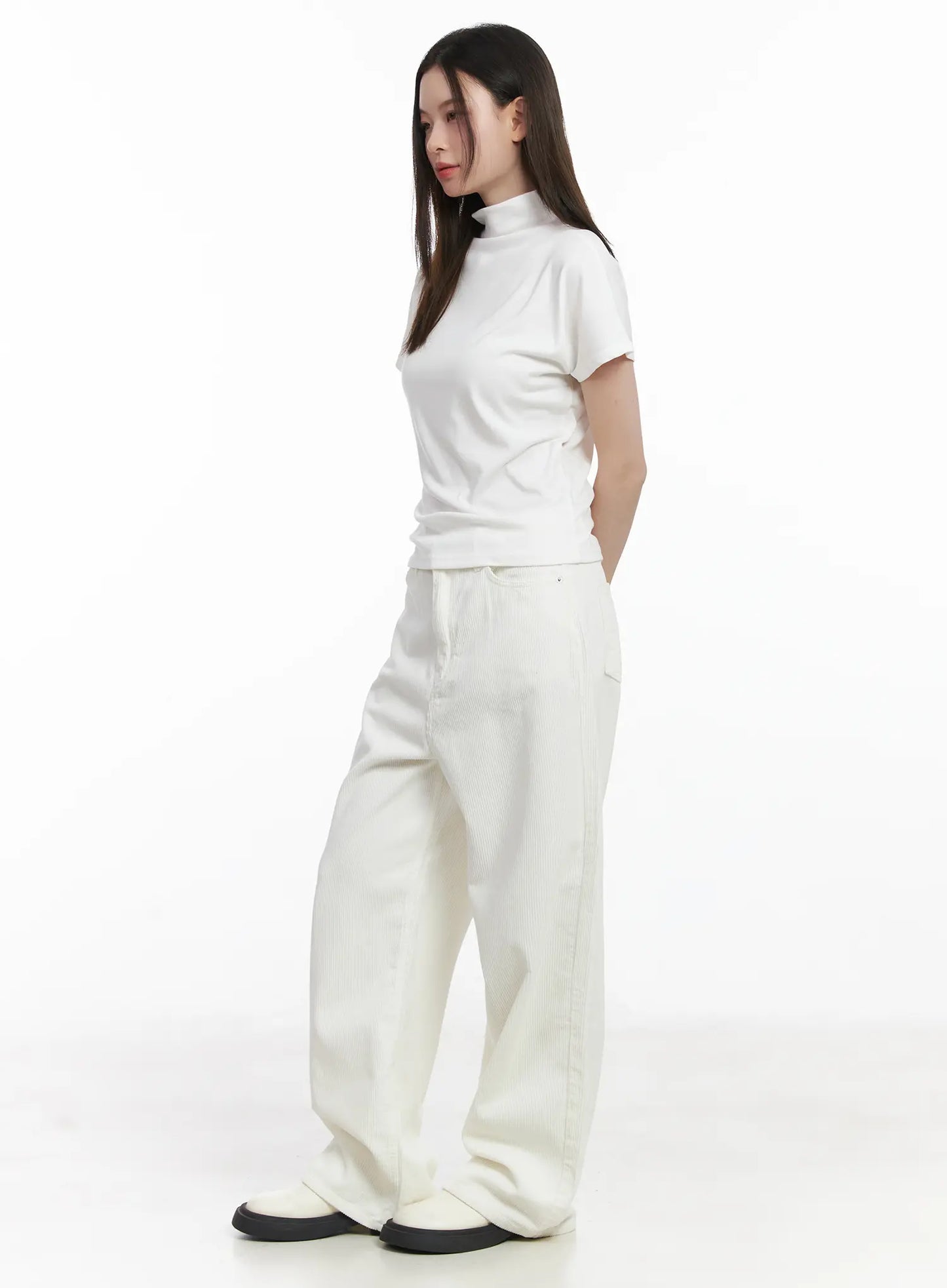 Basic Mock Neck Short Sleeve Top CJ507