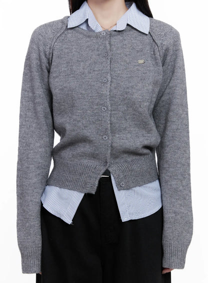 Button-Up Crewneck Cardigan CS523