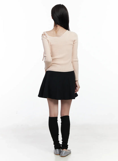 A-Line Fleece-Lined Mini Skirt IJ529