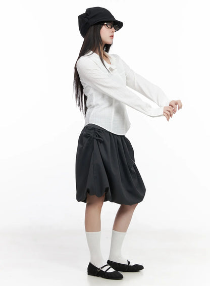 Asymmetric Plaid Long Sleeve Shirt CF523