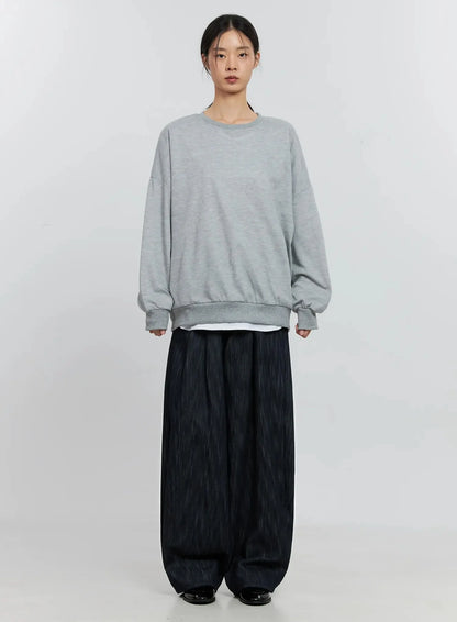 Classic Grey Crewneck Sweatshirt IS516