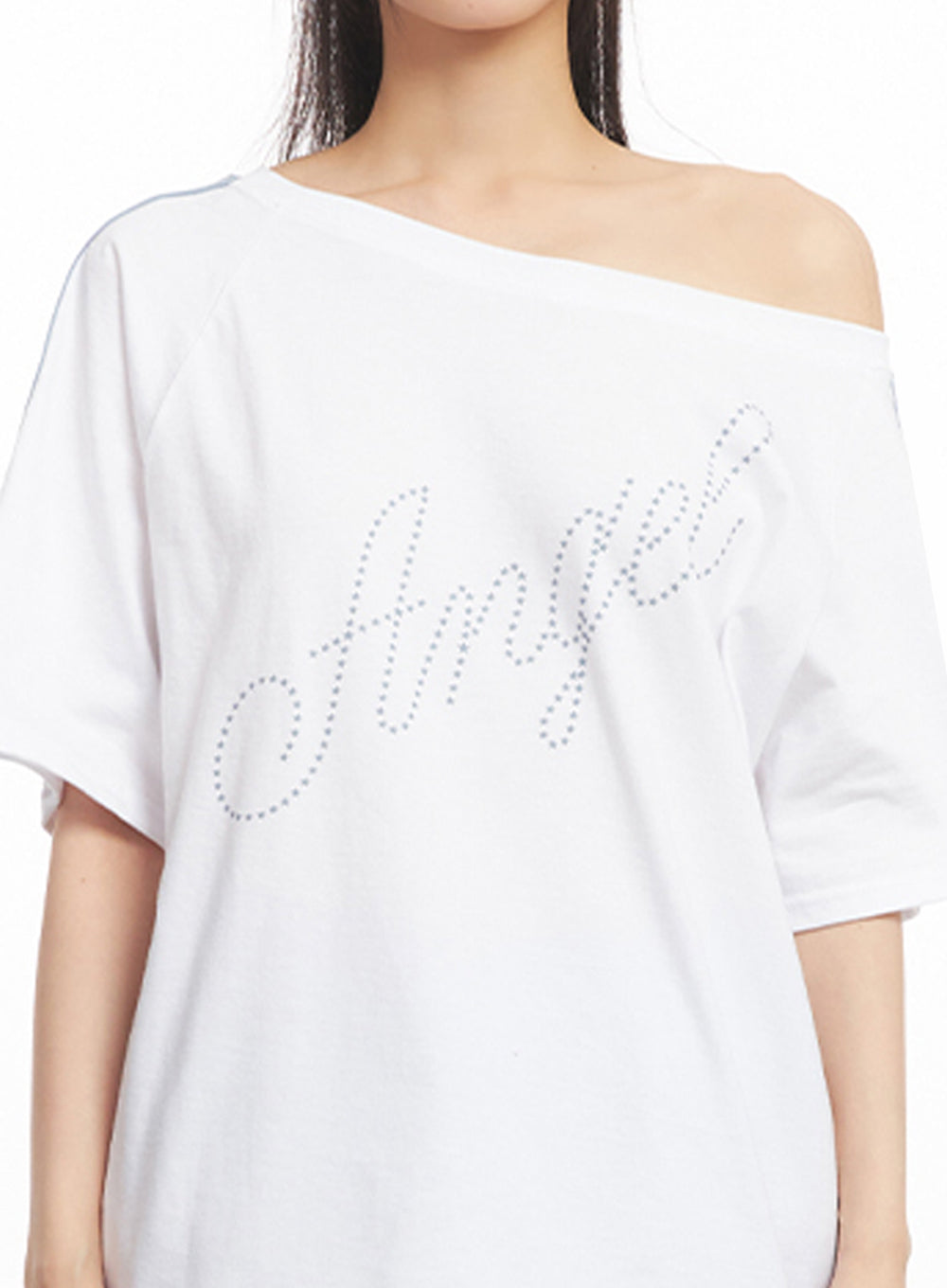 Angel One-Shoulder Stripe T-Shirt IY502