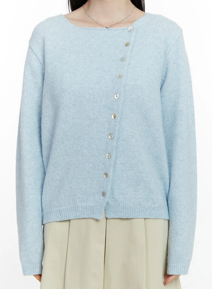 Asymmetrical Button Long Cardigan F502