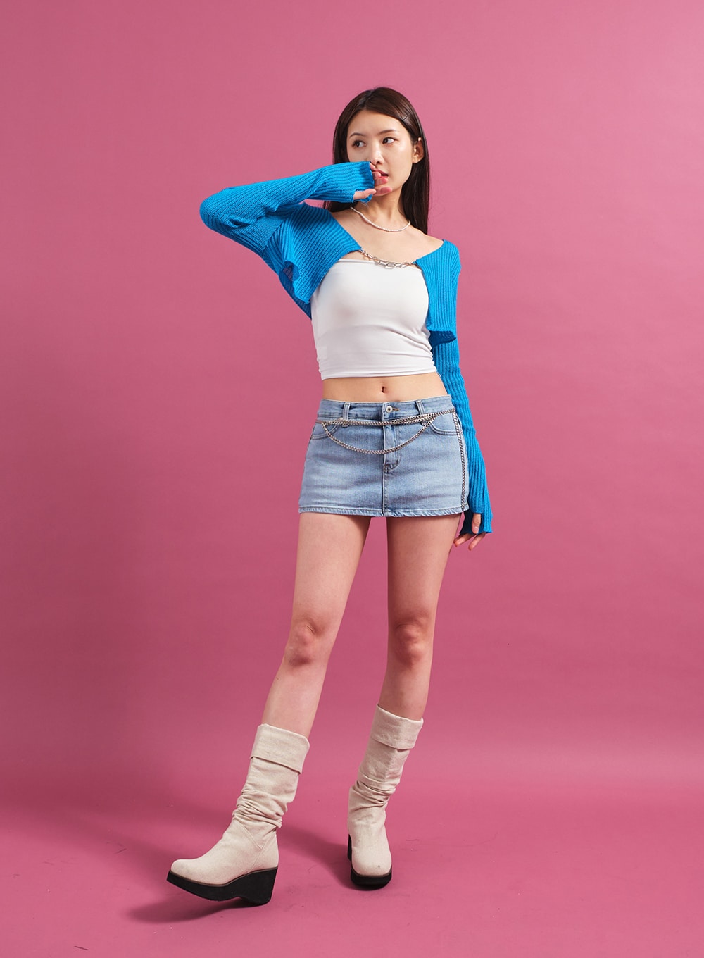 Chain Tied Crop Cardigan CM6