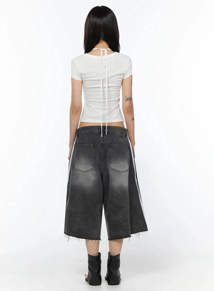 Asymmetric Layered Crop Tee IU509
