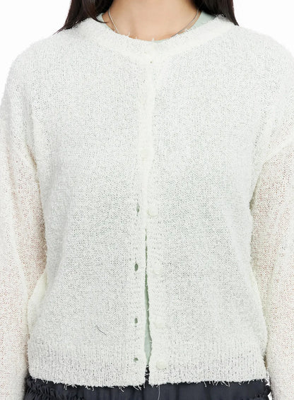 Basic Crew Neck Cardigan IA523