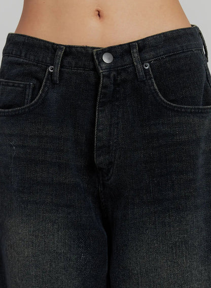 Aubree Washed Wide Jeans IJ502