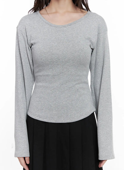Basic Fleece-Lined Long Sleeve Tee CN511
