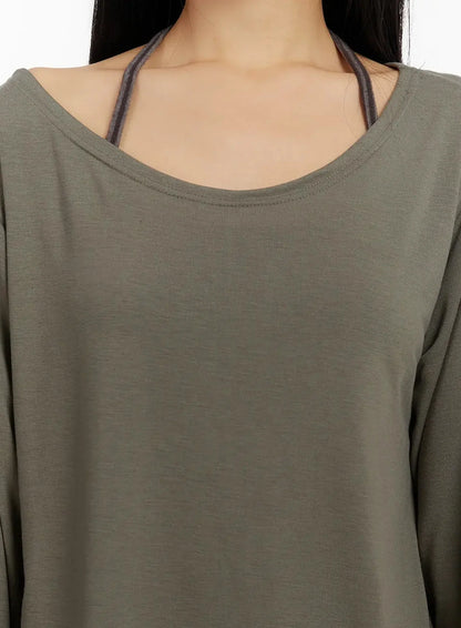 Casual Fleece Loose Fit Long Sleeve Tee ID526