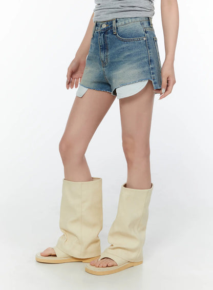 Basic High-Waist Denim Shorts CY514