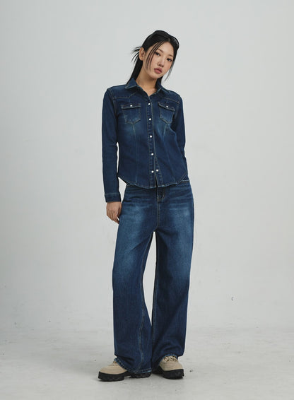 Button Denim Shirt CD09