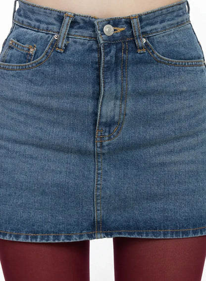 Casual Denim Mini Skirt IJ528