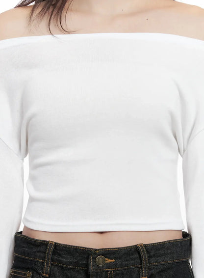 Chic Off-Shoulder Cropped Tee IN514