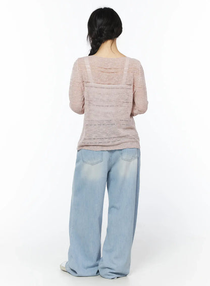 Avena Wide Leg Washed Jeans CY522