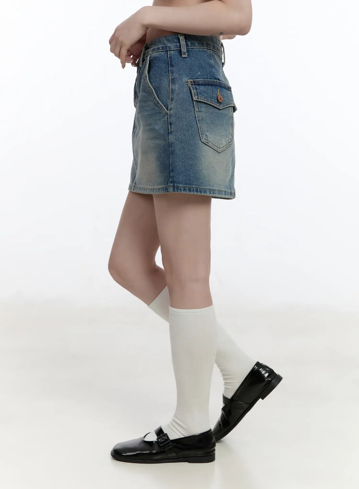 Casual High-Waisted Denim Mini Skirt CA502