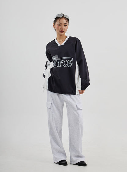 Cargo Wide Leg Track Pants Unisex CJ313