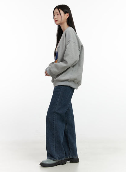 Bear Graphic Crewneck Sweatshirt ON408