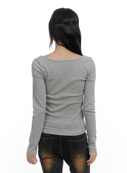 Basic Slim Fit U Neck T-Shirt CS420