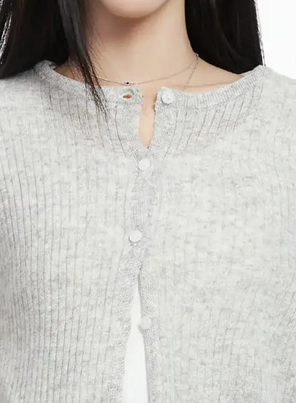 Basic Ribbed Cardigan IJ528