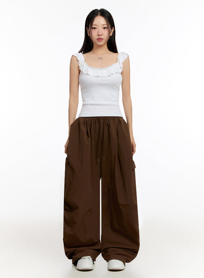 Adjustable Nylon Cargo Pants IU509