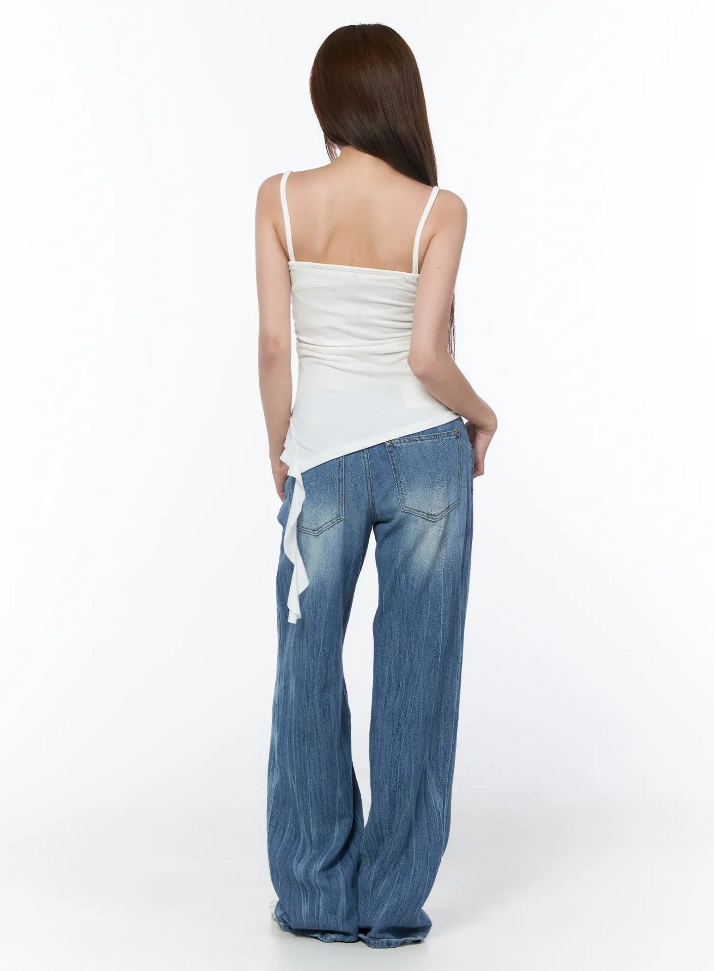 Asymmetrical Ruched Sleeveless Top CY529