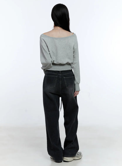 Asymmetric Off-Shoulder Sweatshirt Top CG512