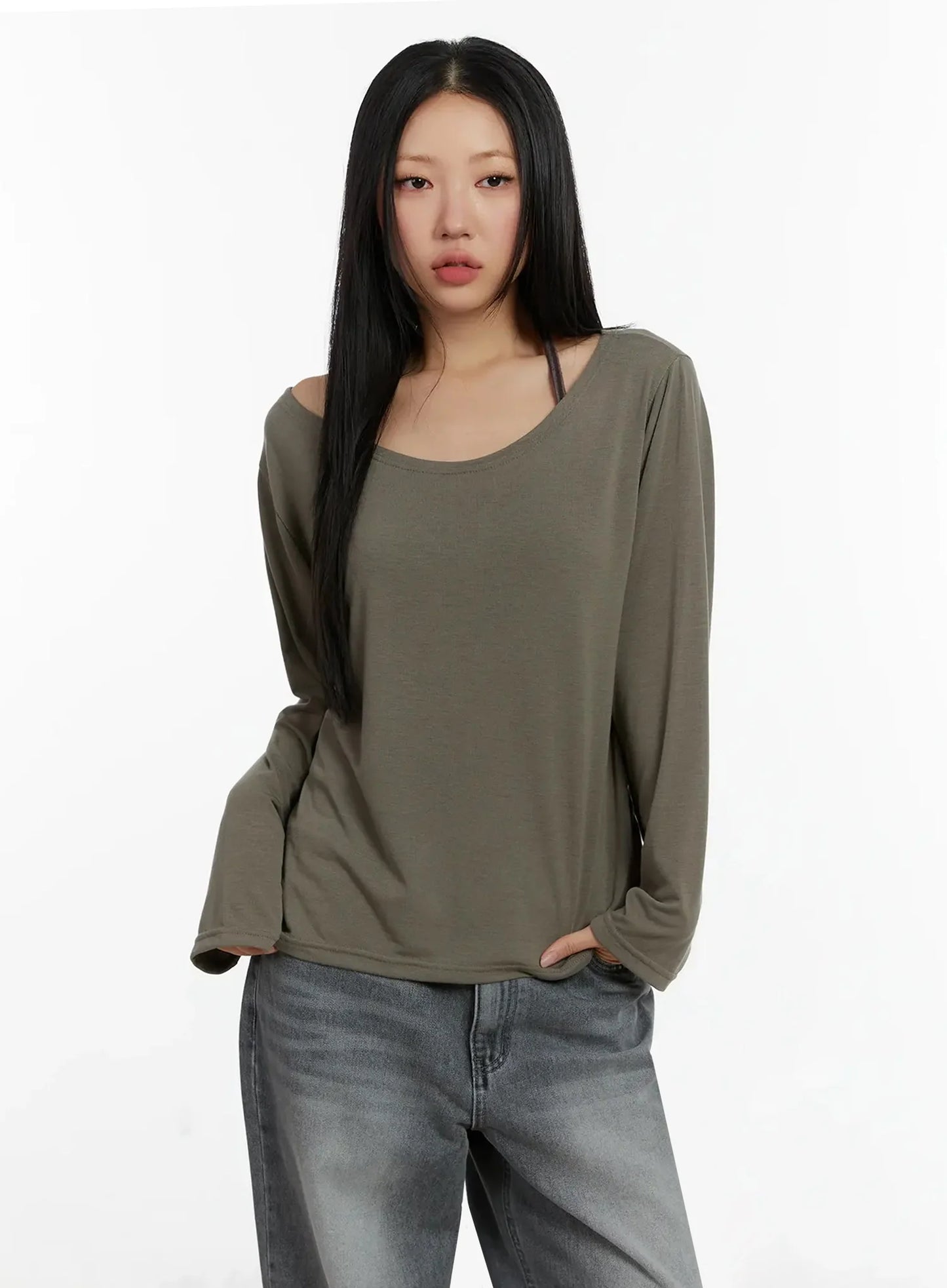 Casual Fleece Loose Fit Long Sleeve Tee ID526