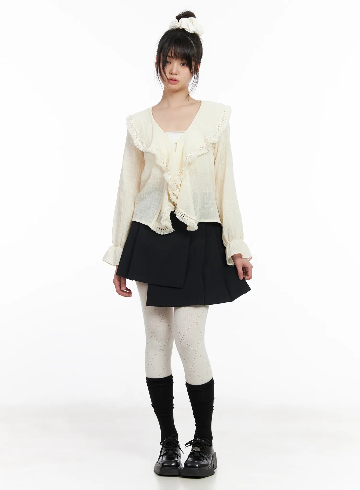Asymmetric Pleated Mini Skirt CM513