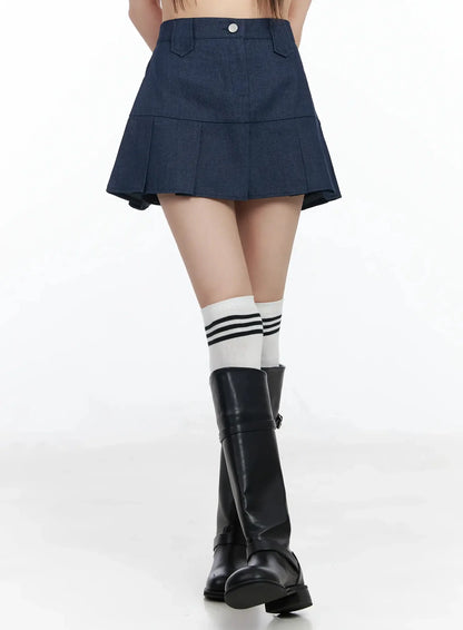 Casual Pleated Mini Skirt IM523