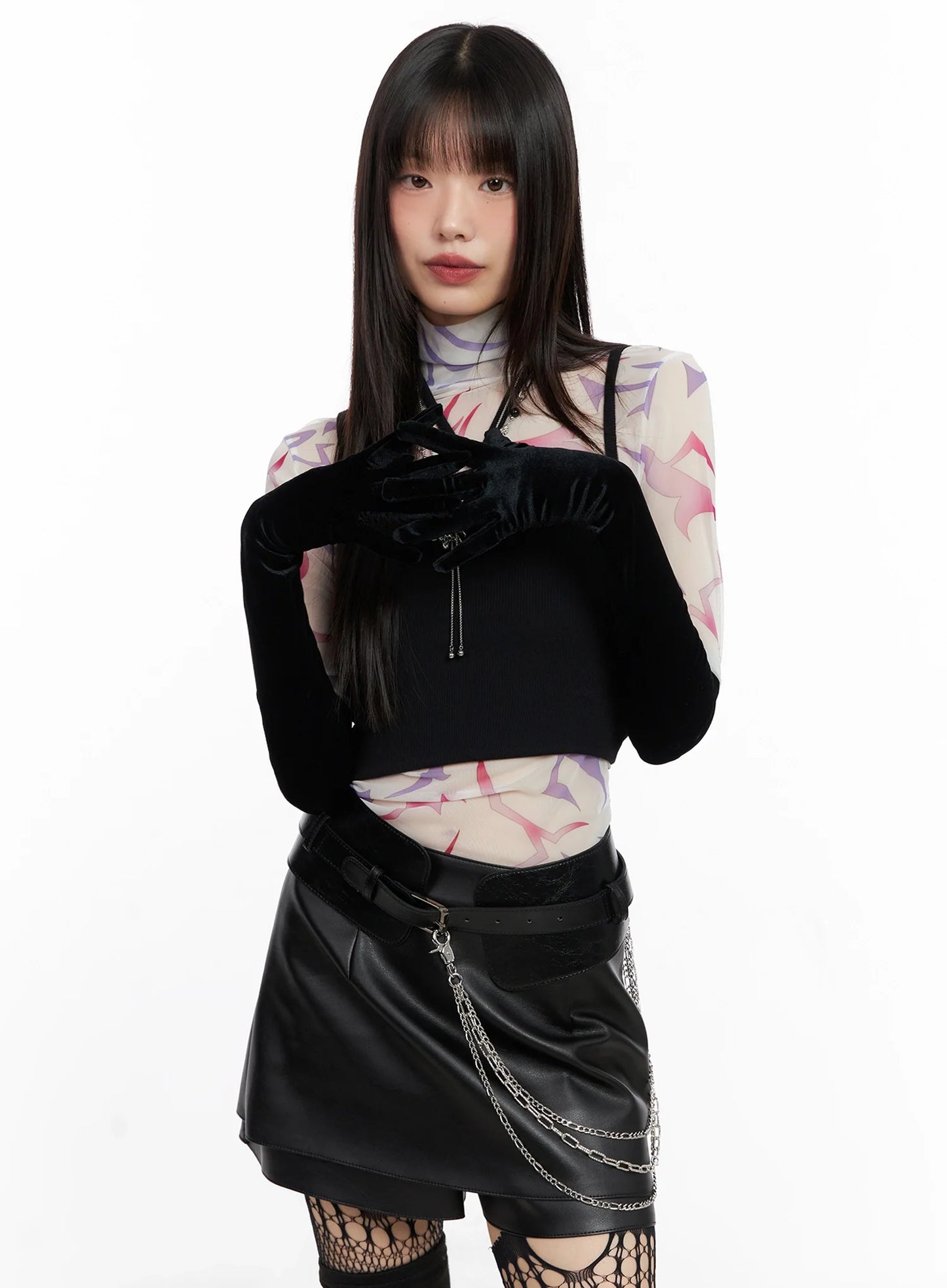 Chic Velvet Long Gloves IN507