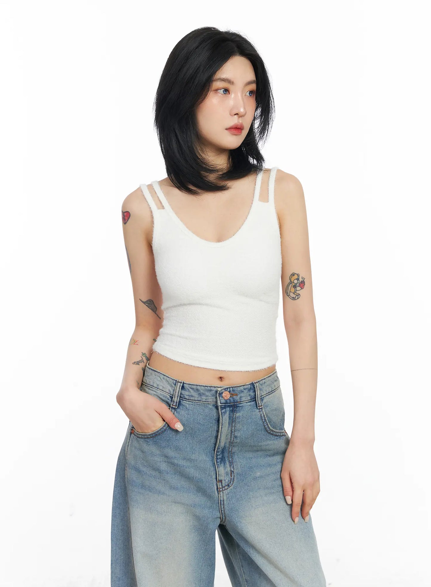 Angora-Blend Sleeveless Top CJ523