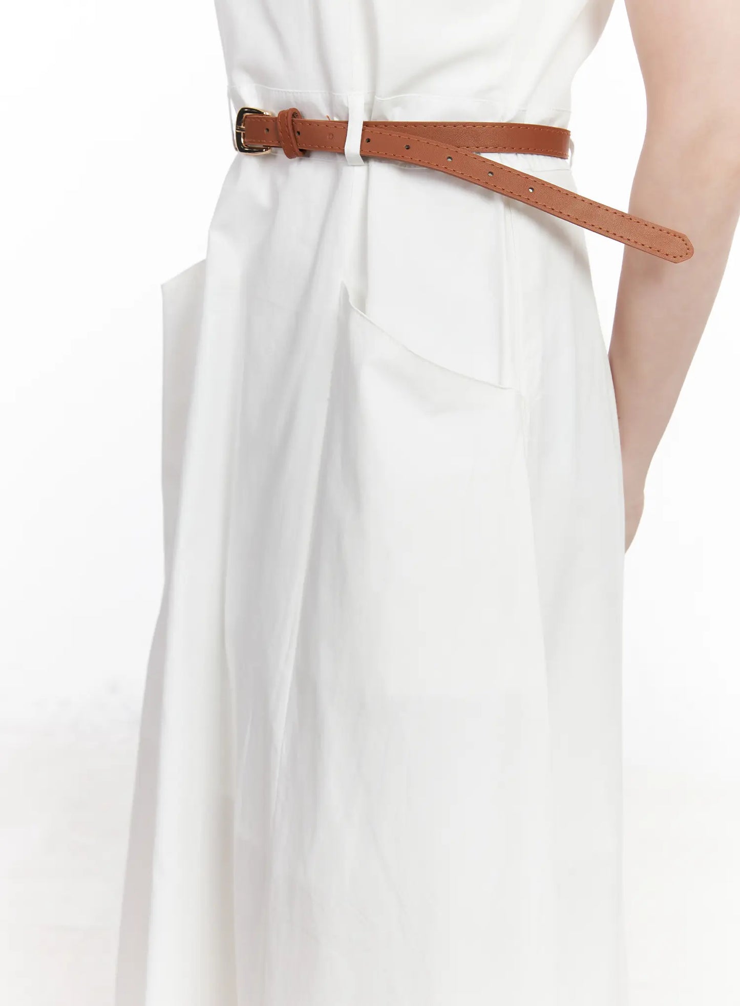 Adjustable Strap Belted Maxi Dress CA509