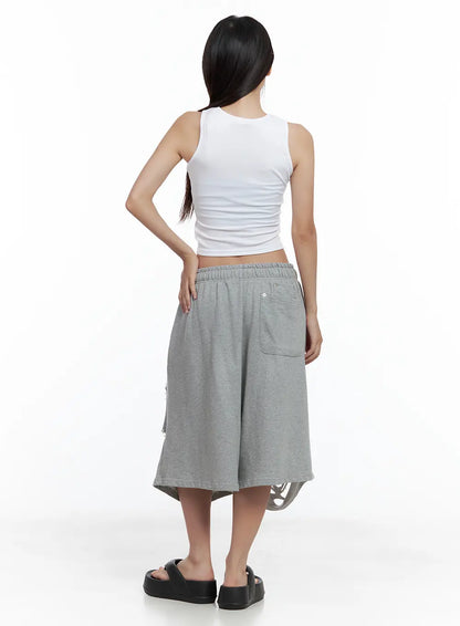 Asymmetric Ribbed Cropped Tank CL508