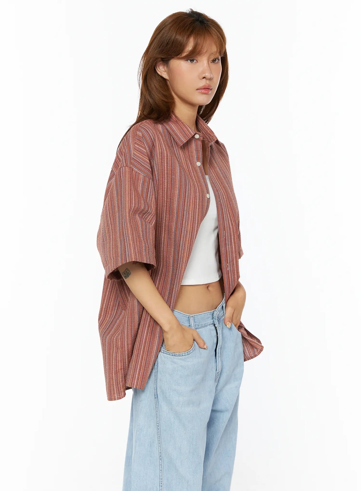 Bohemian Striped Over-Sized Shirt CU518