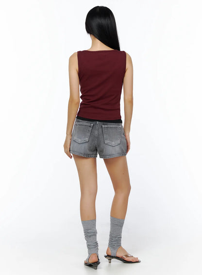 Basic Button Tank Top CU515