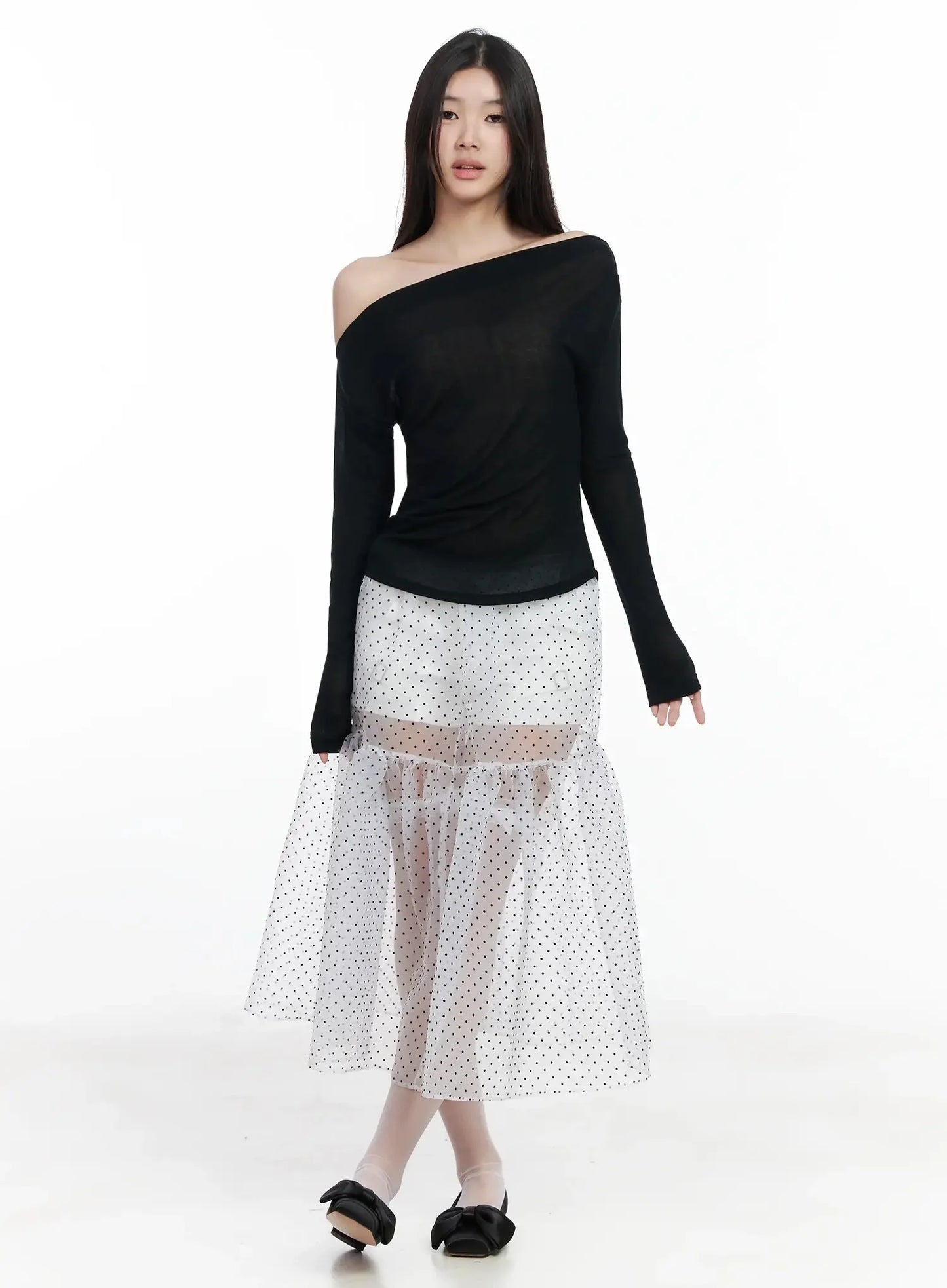 Asymmetrical Off-Shoulder Top IM504