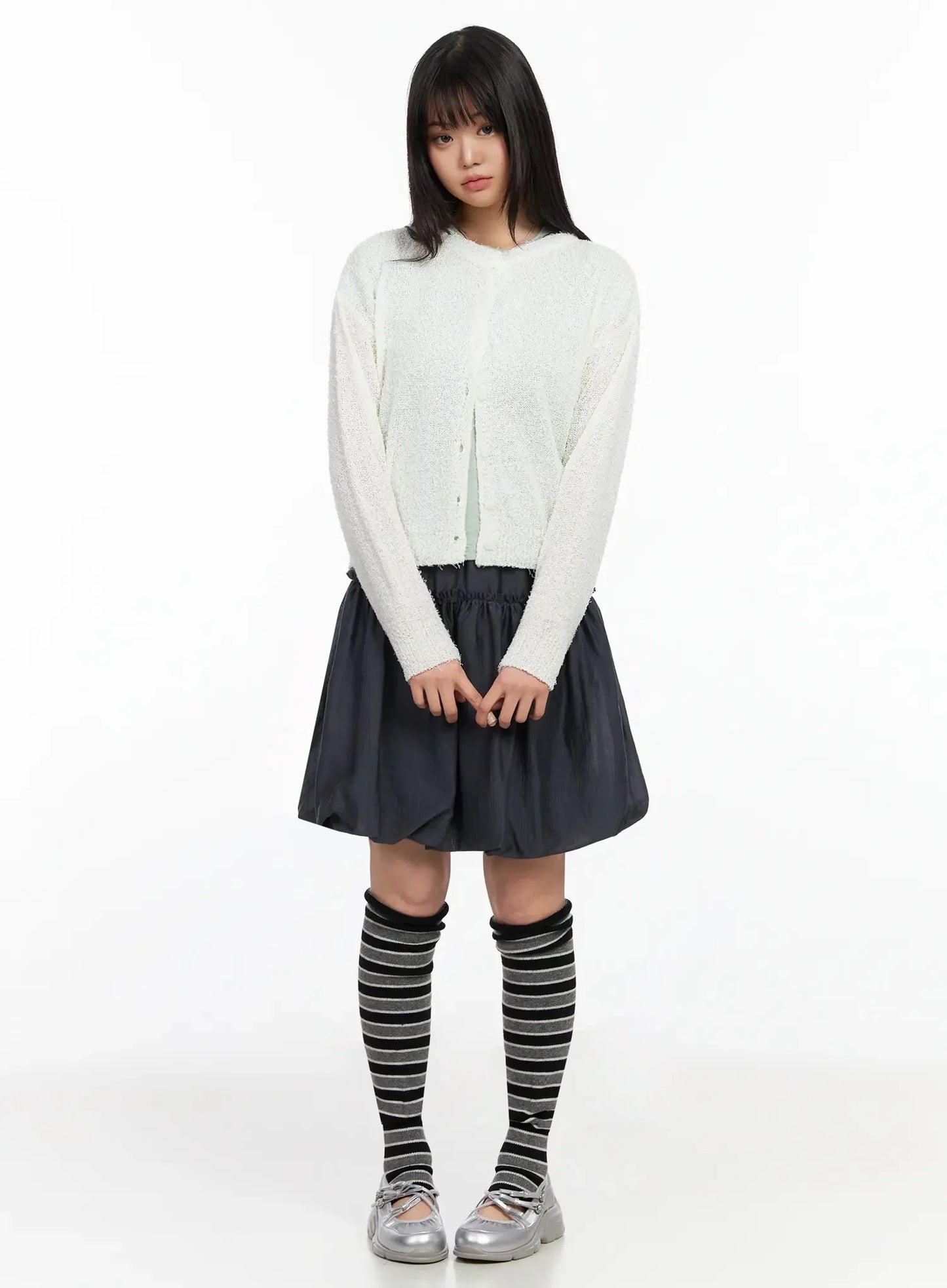 Basic Crew Neck Cardigan IA523